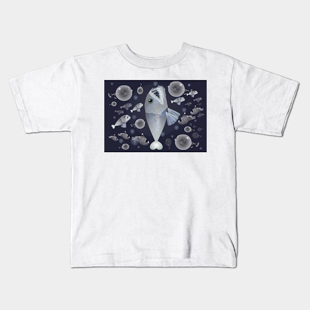 Mysteries of the deep sea Kids T-Shirt by vandokkumburg